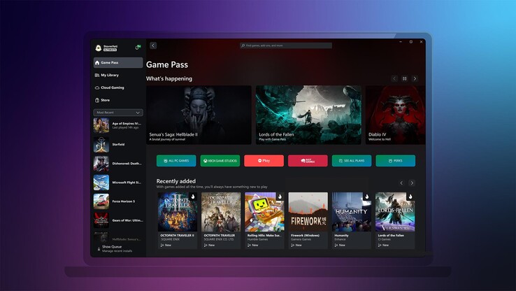 Новый пользовательский интерфейс приложения Xbox на ПК (изображение с сайта Xbox)