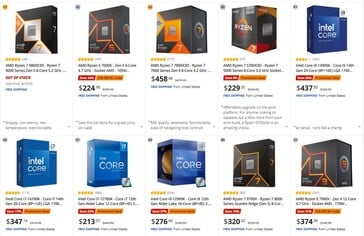 Самые продаваемые процессоры на Newegg. (Источник изображения: Newegg)