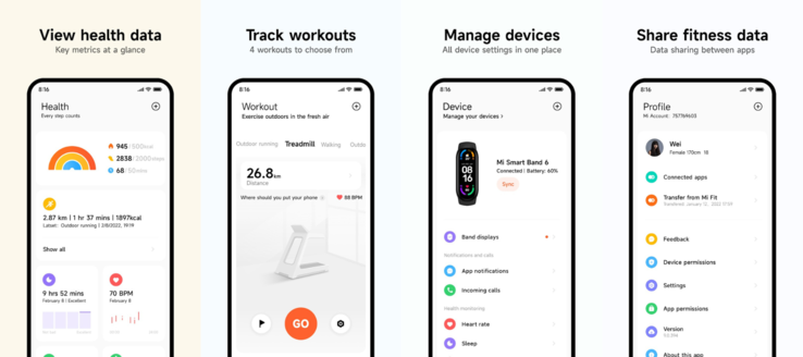 Старое приложение Xiaomi Mi Fitness. (Источник изображения: Xiaomi)