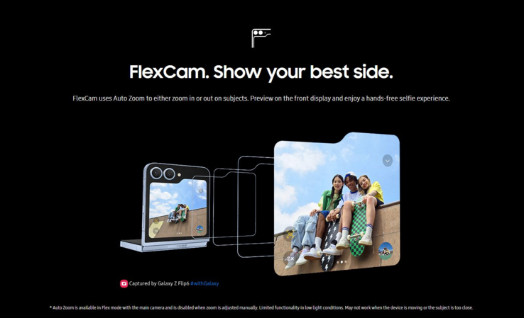 Samsung Galaxy Z Flip 6 FlexiCam (изображение с сайта Evan Blass)