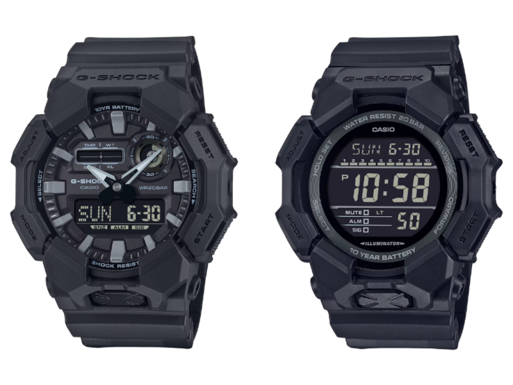 Часы Casio G-Shock GA-010-1A1 (слева) и GD-010-1A1 (справа). (Источник изображения: Casio)