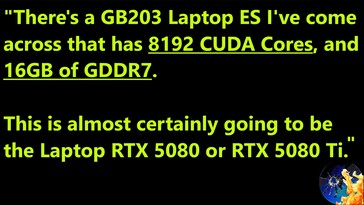 Утечка спецификаций ноутбука с RTX 5080. (Источник изображения: Moore's Law Is Dead)