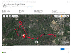 Запись маршрута велопрогулки. Garmin Edge 500