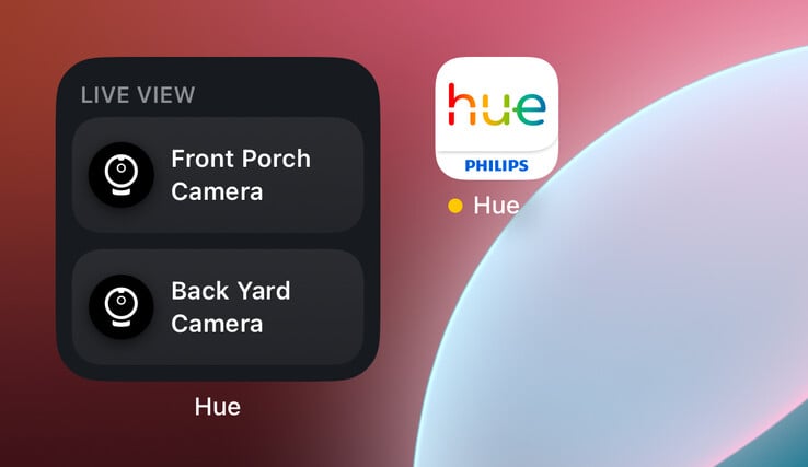 Новый виджет Philips Hue Secure video live stream. (Источник изображения: Philips Hue)