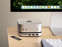 Док-станция Satechi для Mac Mini поддерживает твердотельные накопители M.2 всех типов, а не только M.2 2280, показанный здесь. (Источник изображения: Satechi)