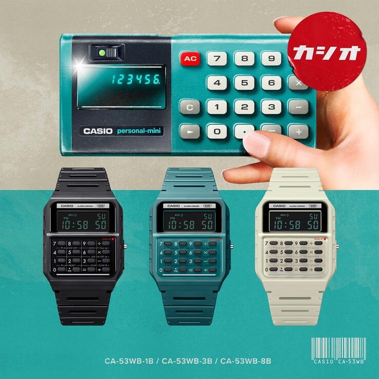 Слева направо: CA53WB-1B, CA53WB-3B и CA53WB-8B. (Источник изображения: Casio)