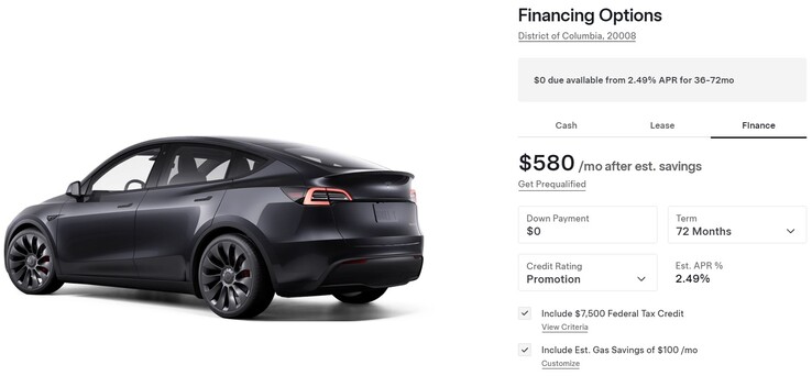 Новое предложение Tesla по финансированию Model Y без первоначального взноса и 2,49% годовых