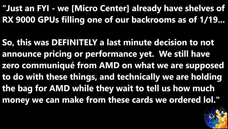 Как сообщается, в Micro Center есть графические процессоры RX 9000, ожидающие своего часа на полках магазинов. (Источник изображения: "Закон Мура мертв")