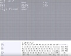 Консольный снимок экрана LinuxPDF, выполняющего команду &#039;ls&#039; во время работы Linux внутри PDF-файла. (Источник изображения: Ading2210 на Github)