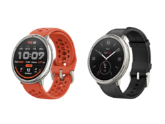 Смарт-часы Amazfit Active 2 в красном спортивном силиконе (слева) и черной коже (справа), по цене $99,99 и $129,99 соответственно. (Источник изображения: Amazfit)