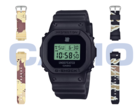 Casio x Undefeated G-Shock DWE-5600UD-1, с ремешком в пустынном камуфляже (слева) и ремешком в камуфляже лесной местности (справа). (Источник изображения: Casio)